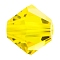 Preciosa® Crystal Beads, Czech Crystal, Bicone(451 69 302 Rondelle), 80310 Citrine, 5mm, Hole: 1mm