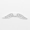 Tibetan Style Alloy Beads, Lead Free, Wing, Silver Color Plated, 51x14x4mm, Hole: 2mm