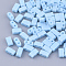 2-Hole Glass Seed Beads, Opaque Colours, Rectangle, Light Sky Blue, 4.5~5.5x2x2~2.5mm, Hole: 0.5~0.8mm, about 2000pcs/bag