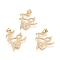 Brass Micro Pave Clear Cubic Zirconia Pendants, Long-Lasting Plated, with Word & Heart, Golden, 21.5x20x2.5mm, Hole: 4x3.5mm