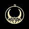 201 Stainless Steel Pendants, Laser Cut, Ring with Moon, Golden, 32x29x1mm, Hole: 2mm