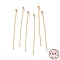 925 Sterling Silver Flat Head Pins, Real 18K Gold Plated, 21 Gauge, 25x0.7mm, Head: 2mm