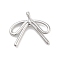 Brass Pave Clear Cubic Zirconia Pendants, Cadmium Free & Nickel Free & Lead Free, Bowknot, Platinum, 20x22.5x3.5mm, Hole: 2.5x1.8mm