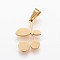 304 Stainless Steel Pendants, Cherry, Golden, 15.5x12x1mm, Hole: 6x3mm