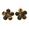 304 Stainless Steel Resin Pendants, Ion Plating(IP), Real 18K Gold Plated, Flower, 37x35x6mm, Hole: 1.5mm