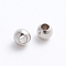 Brass Spacer Beads, Cadmium Free & Lead Free, Round, Platinum, 3x2.5mm, Hole: 1.5mm