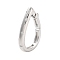 Brass Micro Pave Clear Cubic Zirconia Spring Gate Rings, Long-Lasting Plated, Lead Free & Cadmium Free, Teardrop, Platinum, 25.5x16.5x3mm, Inner Diameter: 19.5x11mm