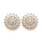 Brass Micro Pave Clear Cubic Zirconia Multi-Strand Links Connectors, Flower, Golden, 20.5x8mm, Hole: 2mm
