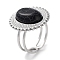 Ion Plating(IP) 304 Stainless Steel Ring, Adjustable Synthetic Turquoise Rings, Sun, 20.5mm, Inner Diameter: Adjustable