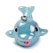 Animal Theme Resin Pendants, AB Color Plated, with Platinum Iron Loop, Dolphin, 26x25x20mm, Hole: 2mm