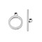 Non-Tarnish 304 Stainless Steel Toggle Clasps, Ring, Stainless Steel Color, Stainless Steel Color, Bar: 5.5x22x2mm, Hole: 2mm, Ring: 17x14x2mm, Hole: 1.8mm