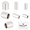 Beebeecraft 90Pcs 3 Size Leather Cord Ends 925 Sterling Silver Plated Column End Caps 1.2/2/3mm Cord Terminators End Caps for DIY Jewelry Making