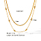 Summer Stainless Steel Double Layer Necklaces for Women, Golden, 15.16 inch(38.5cm)