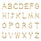 Alloy Pendants, Cadmium Free & Nickel Free & Lead Free, Real 18K Gold Plated, Bamboo Initial Letter, Letter A~Z, 14~18x3.5~13x3mm, Hole: 1.5mm, about 26pcs/set
