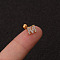 316L Surgical Stainless Steel Micro Pave Clear Cubic Zirconia Cartilage Earrings, Golden, Letter M, 6mm, Pin: 1.2mm