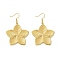Ion Plating(IP) 304 Stainless Steel Dangle Earrings, Polished, Flower, Golden, 59x40mm