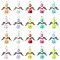 100Pcs Acrylic Alloy Pendants, with Iron Findings, Angel, Mixed Color, 22mm, Hole: 2.5mm, 10pc/color