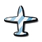 Opaque Acrylic Cabochons, Plane, Stripe Pattern, Sky Blue, 28.5x30x1.7mm
