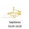 Twelve Constellation Brass Micro Pave Clear Cubic Zirconia Cuff Rings, Golden, Sagittarius, Inner Diameter: Adjustable