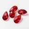 Faceted Teardrop Glass Pendants, Red, 16x9x6mm, Hole: 1mm