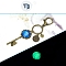 Luminous Alloy Keychains, Glow In The Dark, Key with Twelve Constellations Pattern, Virgo, 73x29x8mm