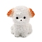 Resin Cute Dog Display Decorations, for Home Office Desk Decoration, WhiteSmoke, 27x26.5x29.5mm