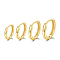4 Pcs Simple Sterling Silver Hoop Earrings, Golden, 6~14mm