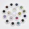 Resin Rhinestone Cabochons, with Brass Findings, Flower, Mixed Color, Silver Color Plated, 22~23x6~8mm