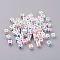Mixed Letters Acrylic Cube Beads, Horizontal Hole, Letter for Message Jewelry Making, about 6mm in diameter, hole: 3.2mm, about 260pcs/50g