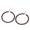 Fashionable Natural Garnet Hoop Earrings for Women, Versatile and Unique, Platinum, 59x42x4mm