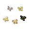 Alloy Pendant, with Glass, Lead Free & Cadmium Free, Butterfly Charm, Mixed Color, 19x24x6.5mm, Hole: 1.8mm