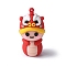 PVC Plastic Pendants, Snake with Dancing Lion, Red, 59x31x29.5mm, Hole: 2mm