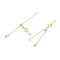 925 Sterling Silver Cable Chain Extenders, with Lobster Claw Clasps & Charms, Golden, 50x5.5mm, Hole: 1.8mm