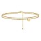 Heart Brass with Crystal Rhinestone Anklets, Golden, Letter K, 9-1/8 inch(230mm)