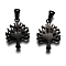 304 Stainless Steel Pendants, Manual Polishing, Tree of Life, Electrophoresis Black, 21.5x16x3mm, Hole: 6x2.5mm