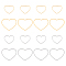 16Pcs 2 Colors Stainless Steel Linking Rings, Heart, Bracelet Links, Golden & Stainless Steel Color, 23.5x29x1mm & 14x17.5x1mm
