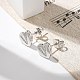 Серьги-гвоздики из латуни с микропаве из прозрачного кубического циркония EJEW-K299-01P-V-2