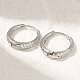 Серьги-кольца из латуни с микропаве из кубического циркония EJEW-H143-25P-01-2