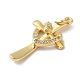 Подвески из латуни и прозрачного циркония с покрытием стойки KK-L216-055G-2