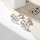 Серьги-гвоздики из латуни с микропаве из прозрачного кубического циркония EJEW-K299-01P-T-2
