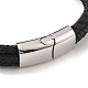 Плетеные браслеты из микрофибры и кожи BJEW-B096-08G-3