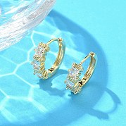 Латунные серьги-кольца из прозрачного кубического циркония EJEW-C122-02G