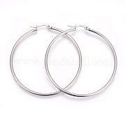 Большие серьги-кольца из нержавеющей стали марки 304 EJEW-P173-13P-07