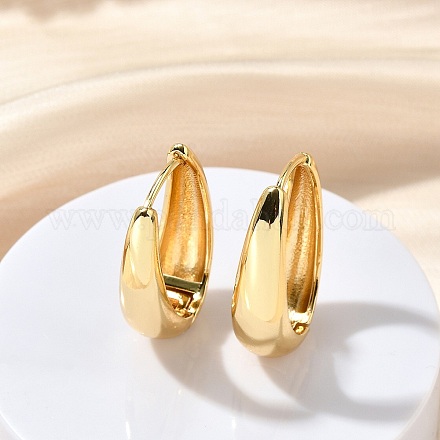 Овальные серьги-кольца из латуни EJEW-Z086-08G-1