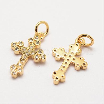 Латунные микро проложить класса AAA кубического циркония подвески ZIRC-G090-02G-NR-1