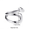 Non-Tarnish Stainless Steel Hollow Geometric Shape Open Ring, Ideal for Daily Wear and Matching, Stainless Steel Color