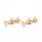 Brass Micro Pave Cubic Zirconia Pendants, Real 18K Gold Plated, Nickel Free, Candy, Clear, 10x21x5mm, Hole: 1.5mm