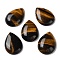 Natural Tiger Eye Pendants, Teardrop Charms, 35.5x25x8.5mm, Hole: 1mm