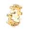 304 Stainless Steel Open Cuff Rings, Rectangle, Real 18K Gold Plated, US Size 6 3/4(17.1mm)
