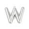304 Stainless Steel Pendants, Letter Charm, Letter W, 36.5x40x6mm, hole: 2.1mm